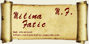 Milina Fatić vizit kartica